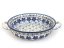 Auflaufform rund mit Henkel 25 cm   Blauer Stern