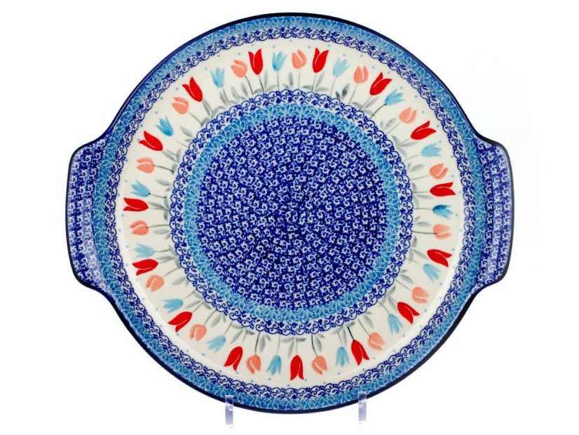 Round Platter 30 cm (12 ")   Pink Tulips