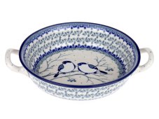 Round Baking Dish 25 cm (10")   Titmouses in Winter UNIKAT