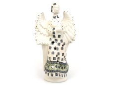 Candle Holder Angel  22 cm (9")   Aztec Sun green