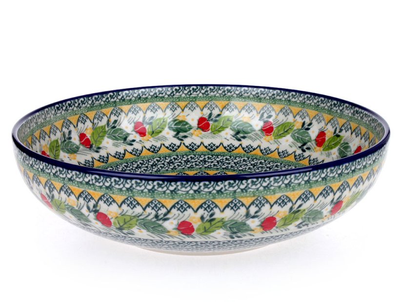 Low Bowl 27 cm (11")   Apple Blossoms UNIKAT