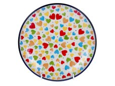 Dessert Plate 18 cm (7") Colorful Hearts UNIKAT