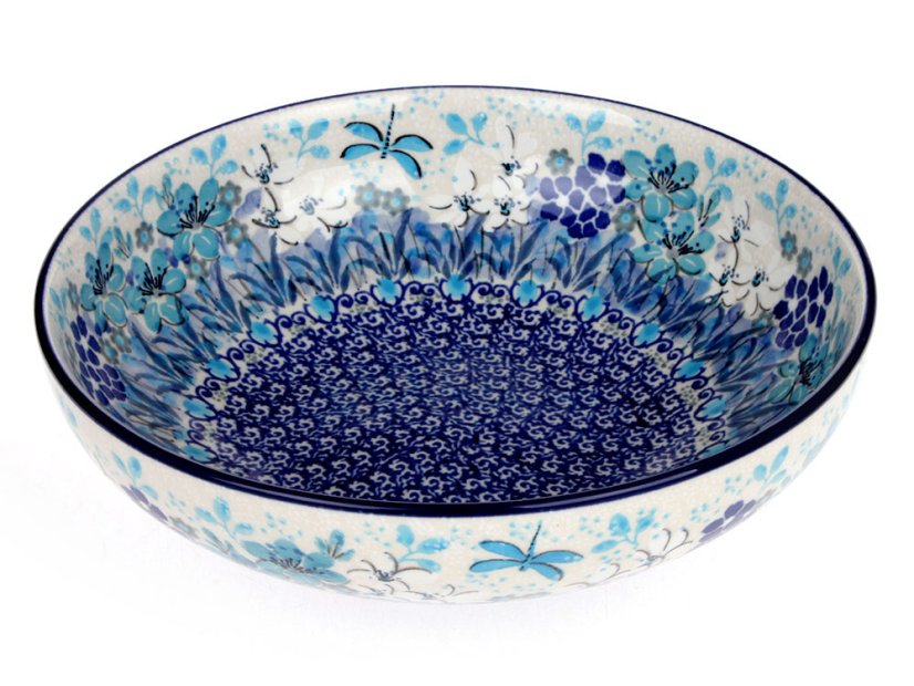 Low Bowl  22 cm (9")   Blue Summer UNIKAT
