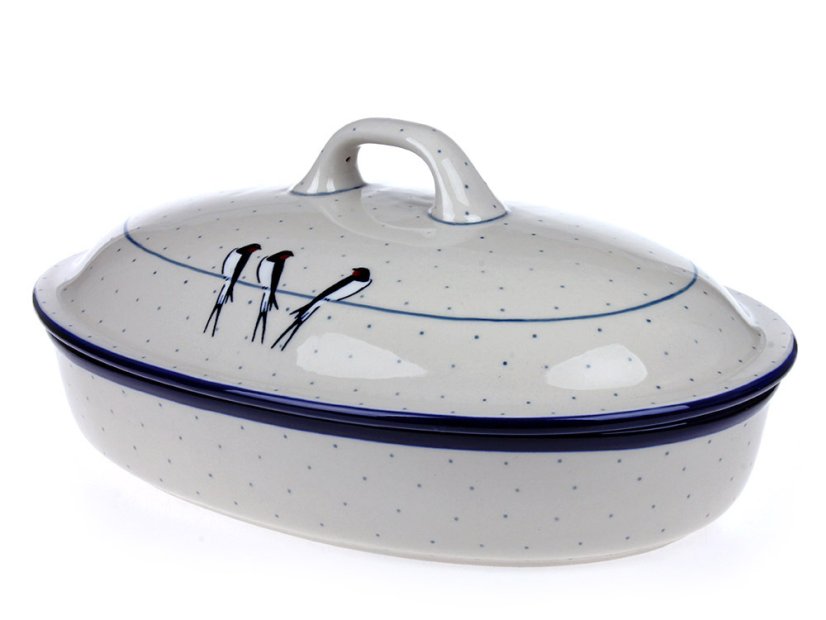 Oval Baking Dish with Lid 36 cm (14")   Swallows UNIKAT