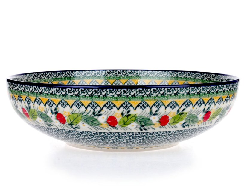 Low Bowl 27 cm (11")   Apple Blossoms UNIKAT
