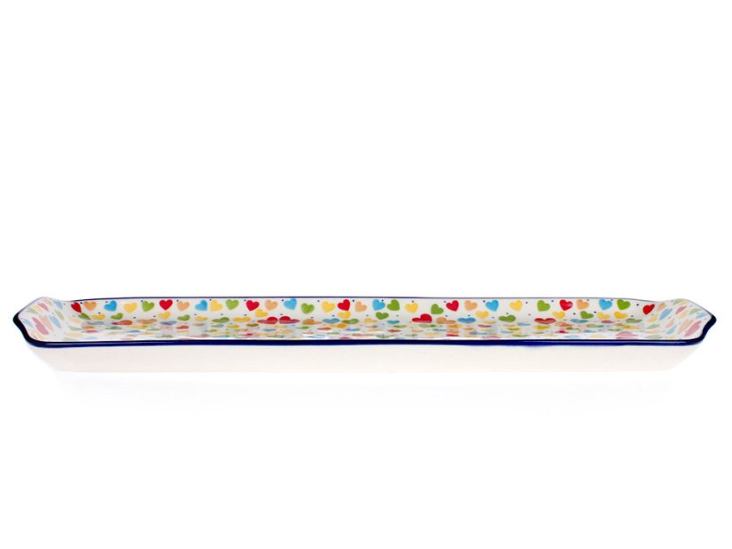 Platter 42 cm (16")   Colorful Hearts UNIKAT
