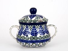 Sugar Bowl   Blue Leaves