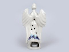 Candle Holder Angel  22 cm (9")   Blue Gems