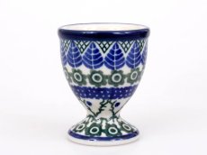 Egg Cup Blue Leaves