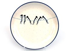 Shallow Plate 25 cm (10") Swallows UNIKAT
