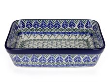 pekáč obdélník malý 24 cm Modré listy