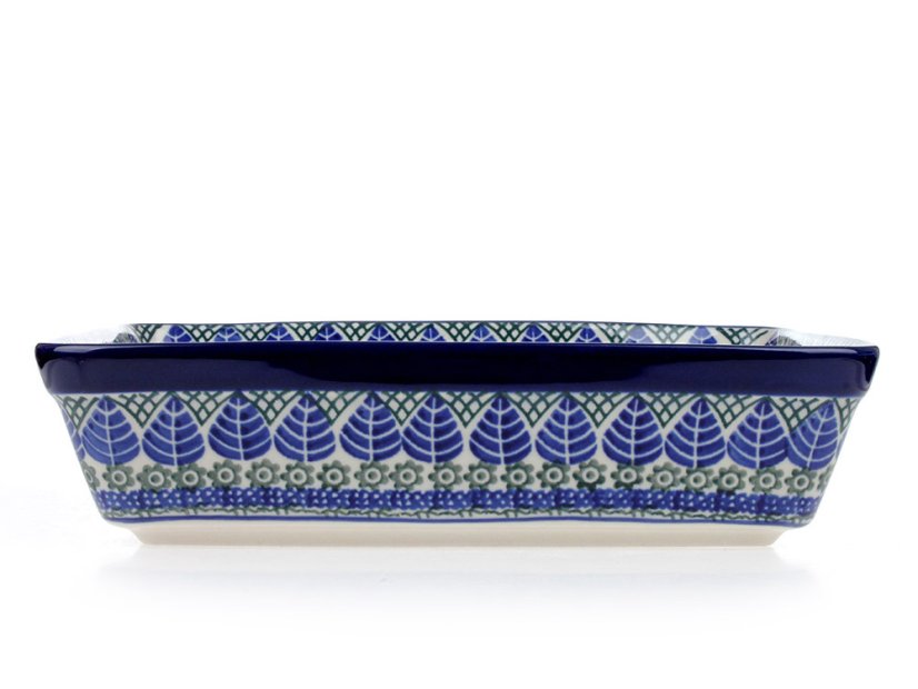 Auflaufform rechteckig 28 cm   Blaue Blätter