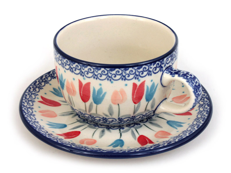 Cup with Saucer 0,2 l (7 oz)   Pink Tulips