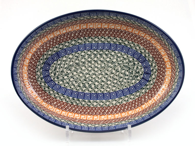 Backform mit Deckel Oval 31 cm   Griechisch