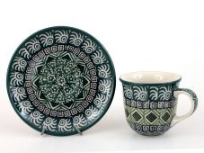 Mocca Cup with Saucer 0,06 l (2 oz) Aztec Sun green