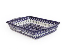 Auflaufform  mit Griffe 39 cm   Pfauaugen