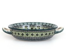 zapékací miska kulatá s uchy 17 cm Aztécké slunce zelené