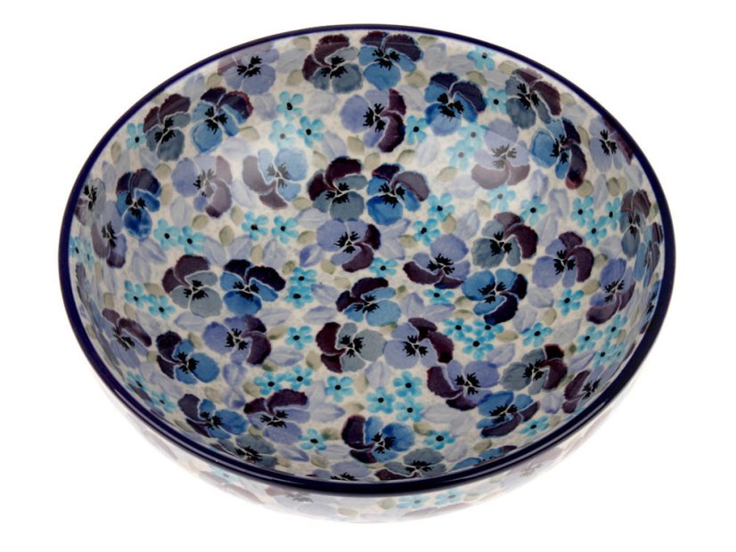 Low Bowl  17 cm (7")   Pansies UNIKAT