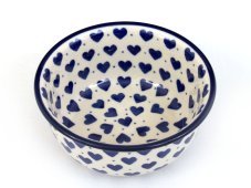 Schüssel 13 cm   Blaue Herzchen