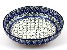 Low Bowl 22 cm (9") Blue Leaves
