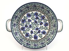Auflaufform rund mit Henkel 25 cm   Kornblumen