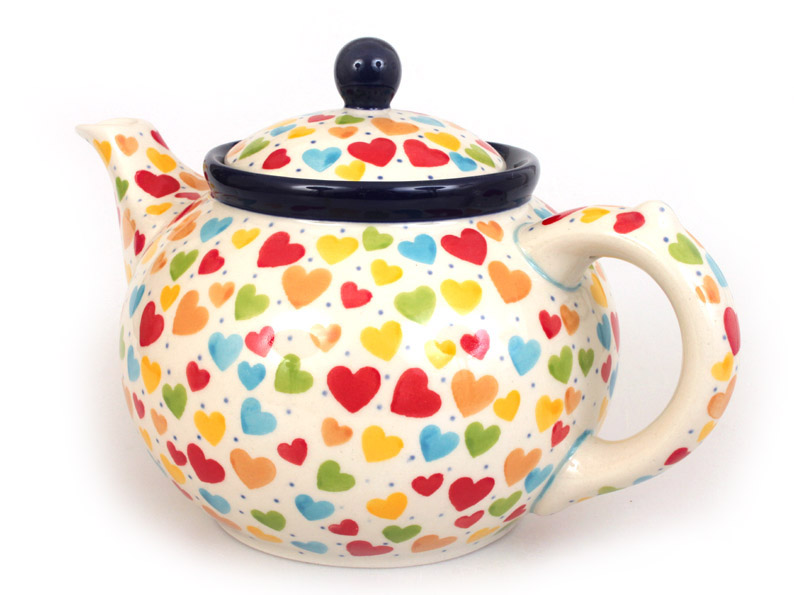 Teapot 1,2 l (40 oz)   Colorful Hearts UNIKAT