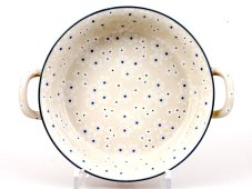 Auflaufform rund mit Henkel 25 cm Schneeblumen