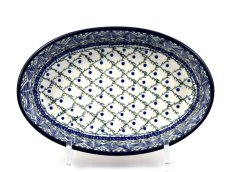 Auflaufform Oval 21 cm   Blaue Blätter