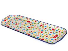 Platter 42 cm (16")   Colorful Hearts UNIKAT