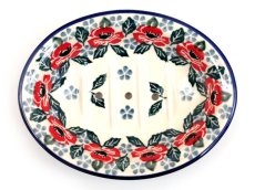 Soap Dish with Holes 14 cm (6") Poppies