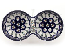 Double Bowl 25 cm   Peacock