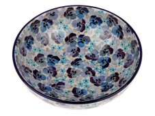 Low Bowl 17 cm (7") Pansies UNIKAT