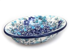 Soap Dish with Holes 14 cm (6")   Blue Summer UNIKAT