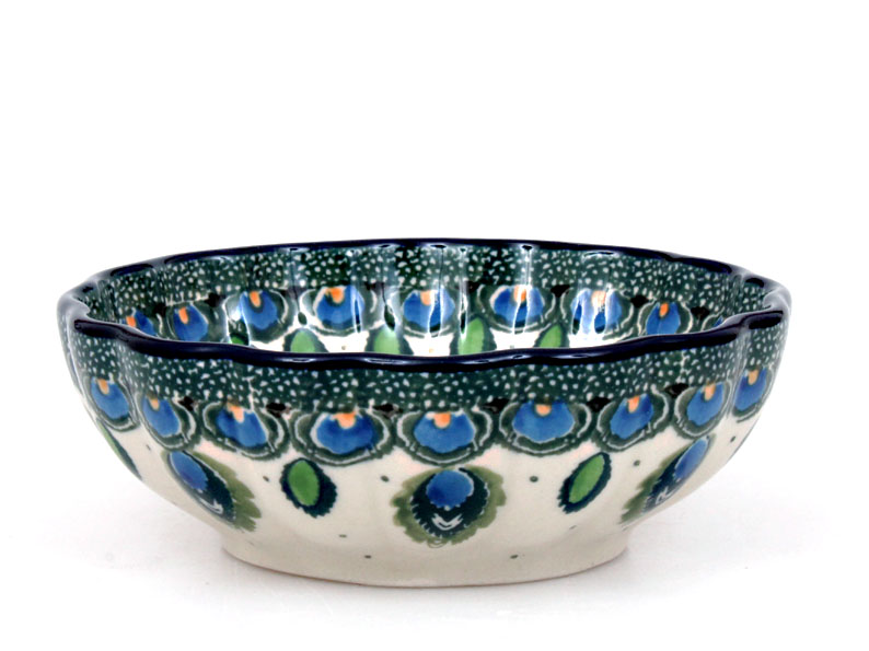 Corrugated Bowl 12 cm (5")  Peacock Feather