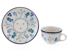 Tasse mit Untertasse 0,1 l   Frühling in Blau