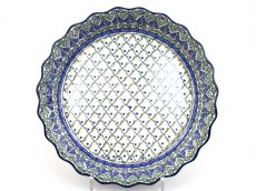 Pie Baking Dish 28 cm (11") Blue Leaves