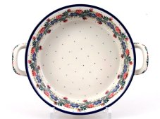 Auflaufform rund mit Henkel 25 cm   Blumenkranz