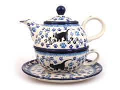 One-cup Teapot 0,6 l+0,25 l   Black Cat
