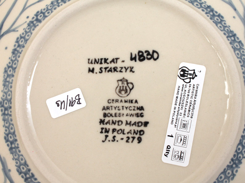 Low Bowl  22 cm (9")   Titmouses in Winter UNIKAT