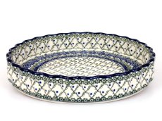 Pie Baking Dish 29 cm (11") Blue Leaves