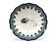 Corrugated Bowl 12 cm (5")  Peacock Feather