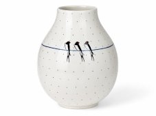 Vase 24 cm Schwalben UNIKAT