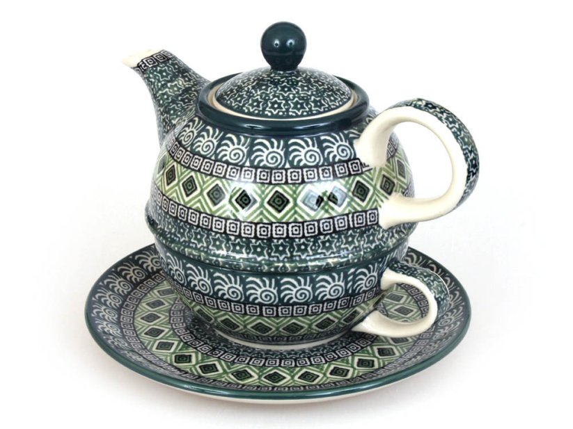 One-cup Teapot 0,6 l+0,25 l   Aztec Sun green