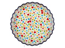 Pie Baking Dish 29 cm (11")   Colorful Hearts UNIKAT