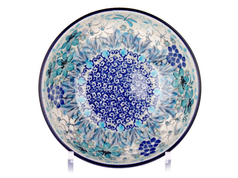 Low Bowl  17 cm (7")   Blue Summer UNIKAT
