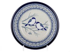 Soup Plate 21 cm (8") Titmouses in Winter UNIKAT