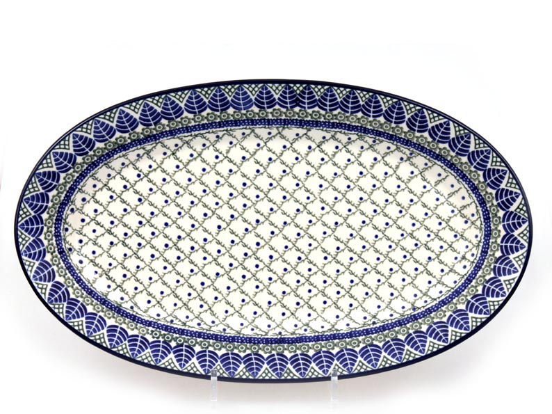 Oval Platter 45 cm (18")   Blue Leaves