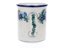 Henkelbecher KLASSIK 0,6 l Blumenkranz blau