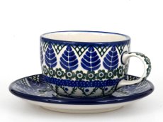 Cup with Saucer 0,2 l (7 oz) Blue Leaves