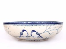 Low Bowl 27 cm (11") Titmouses in Winter UNIKAT